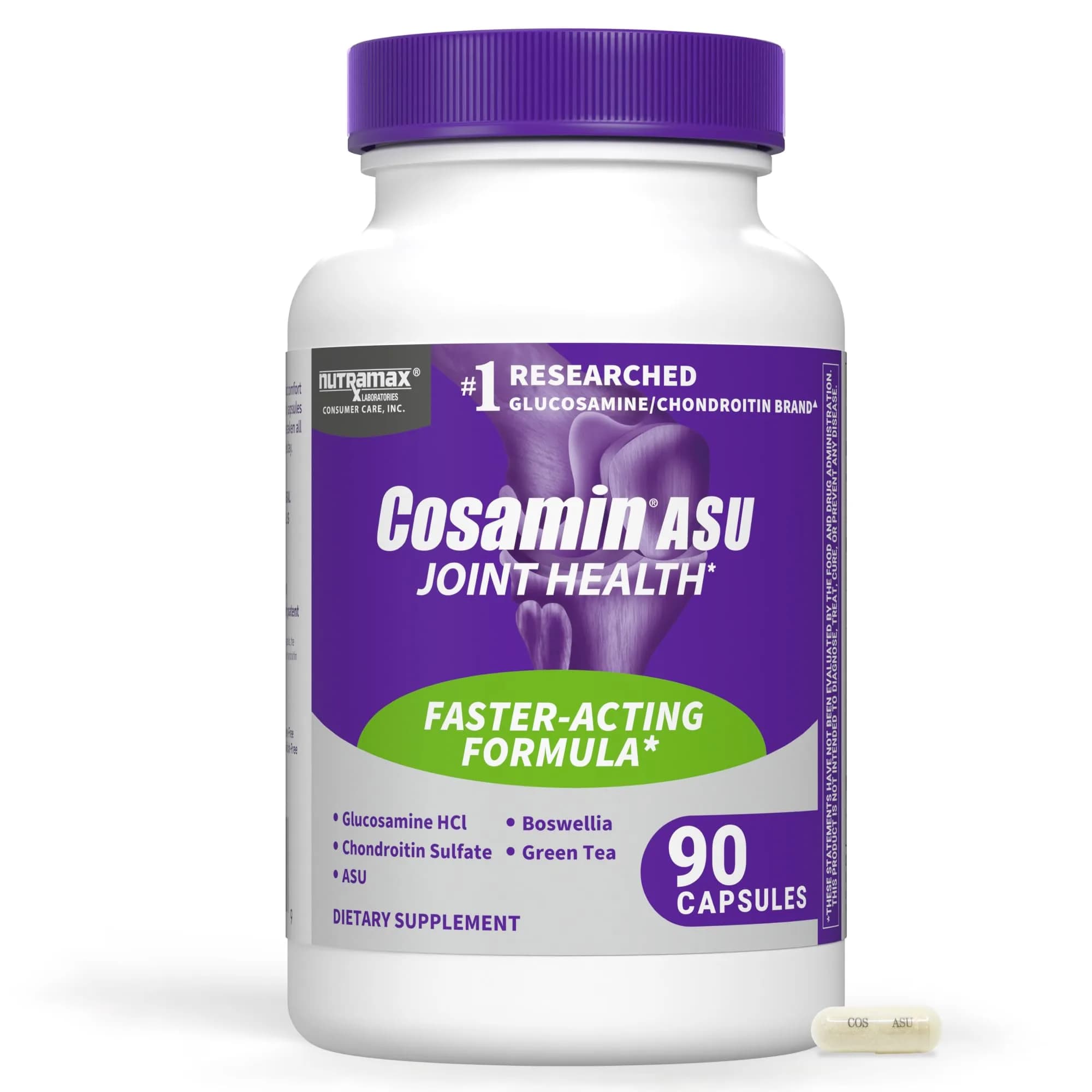 Nutramax Cosamin ASU Joint Health Supplement 90 Capsules | Faster-Acting Formula with Glucosamine, Chondroitin, ASU, and Boswellia - main product image