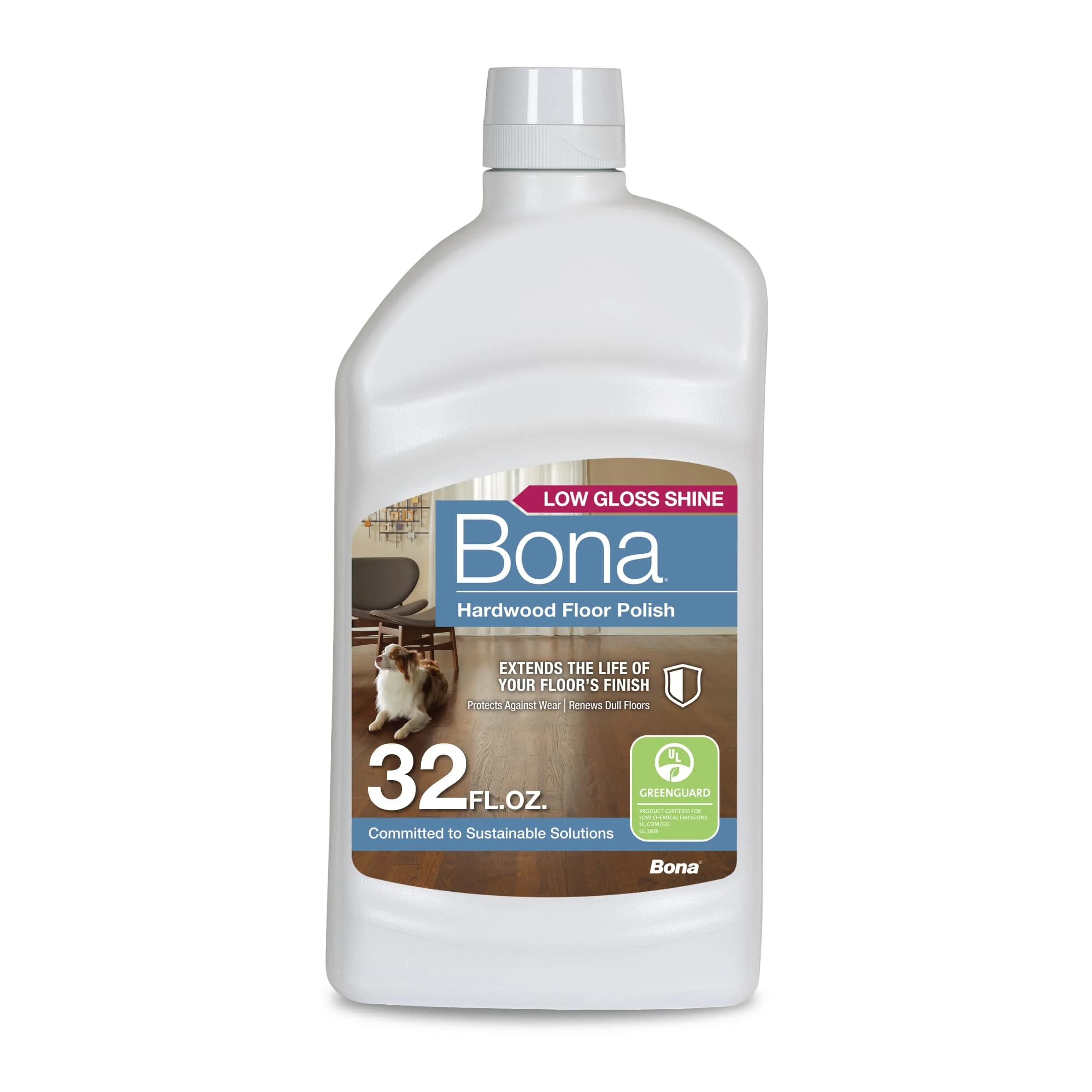 Bona Hardwood Floor Polish 946ml (32 fl oz) | Low Gloss Shine for Polyurethane Finished Floors - main product image