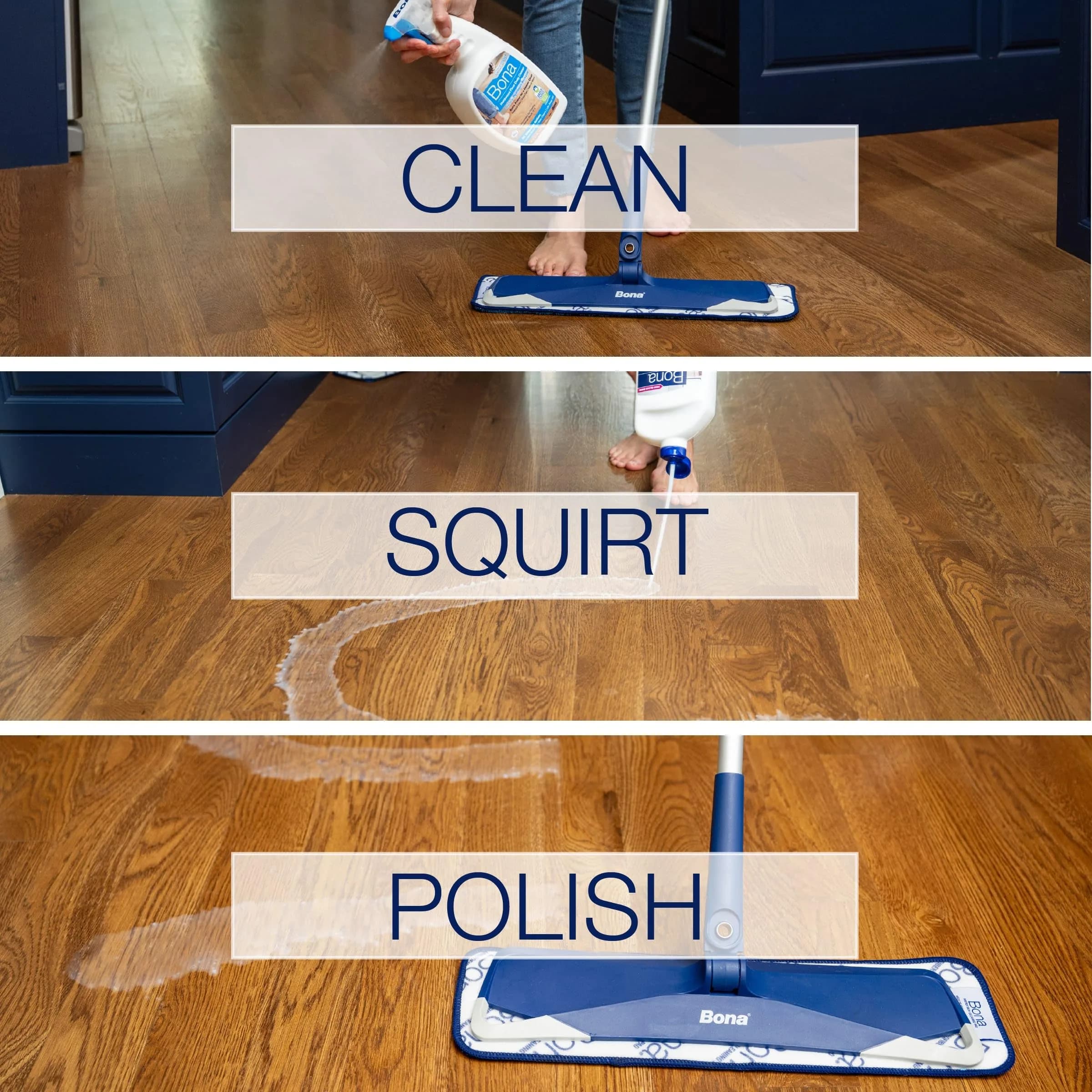 Bona Hardwood Floor Polish 946ml (32 fl oz) | Low Gloss Shine for Polyurethane Finished Floors - view 7