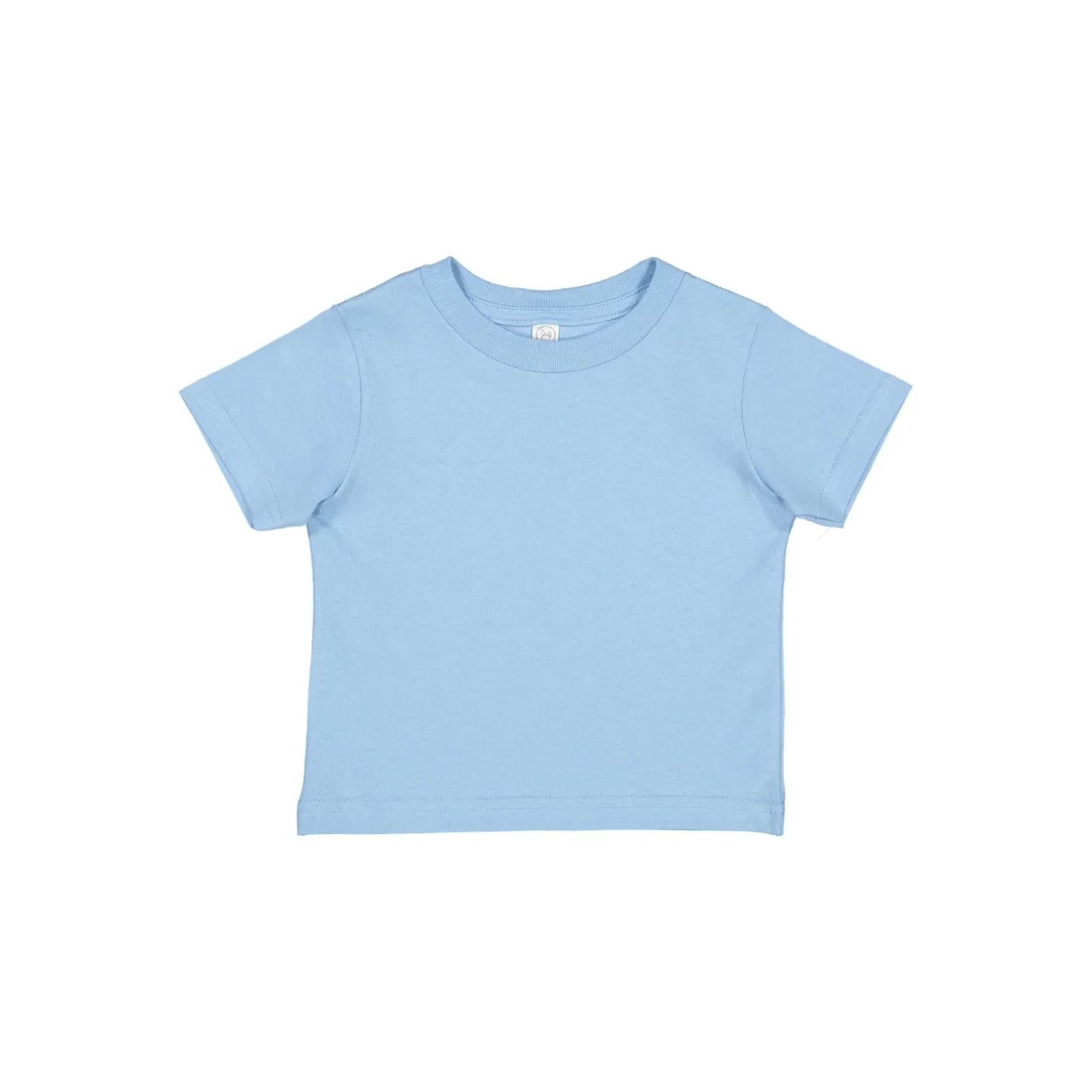RABBIT SKINS Infant 100% Cotton Jersey Short Sleeve Tee Light Blue 12 Months | Soft & Breathable for Everyday Wear — Light Blue