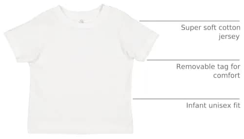 RABBIT SKINS Infant 100% Cotton Jersey Short Sleeve Tee White 12 Months | Soft & Breathable for Indian Climate thumbnail 2