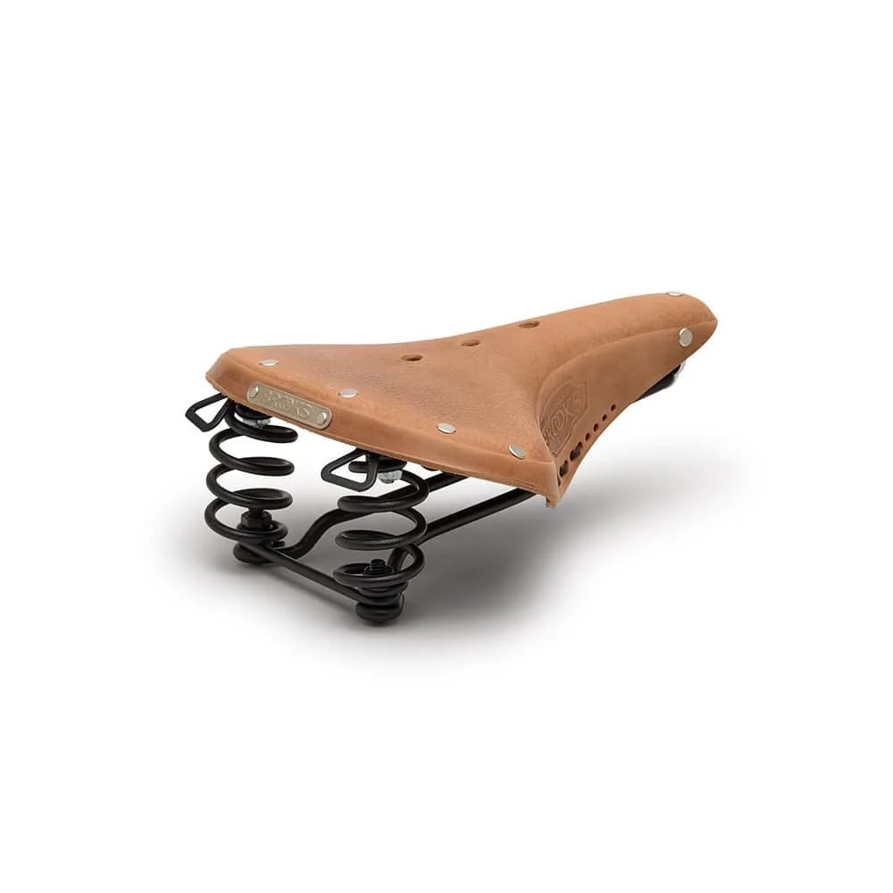Brooks England B67 Softened Leather Bike Saddle | Handmade with Suspension Springs, Dark Tan, One Size