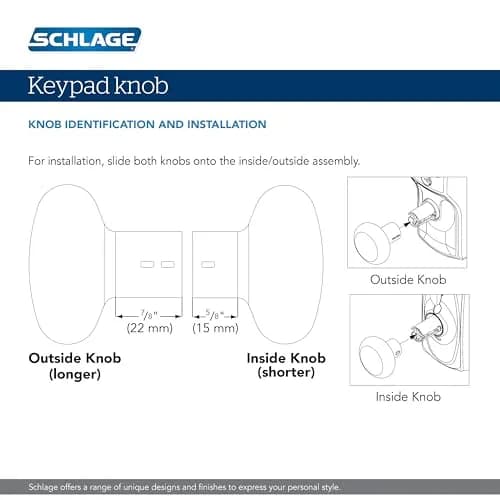 Schlage Electronic Keypad Lock, Camelot Lever Handle, Aged Bronze | Keyless Security for Homes & Offices thumbnail 7