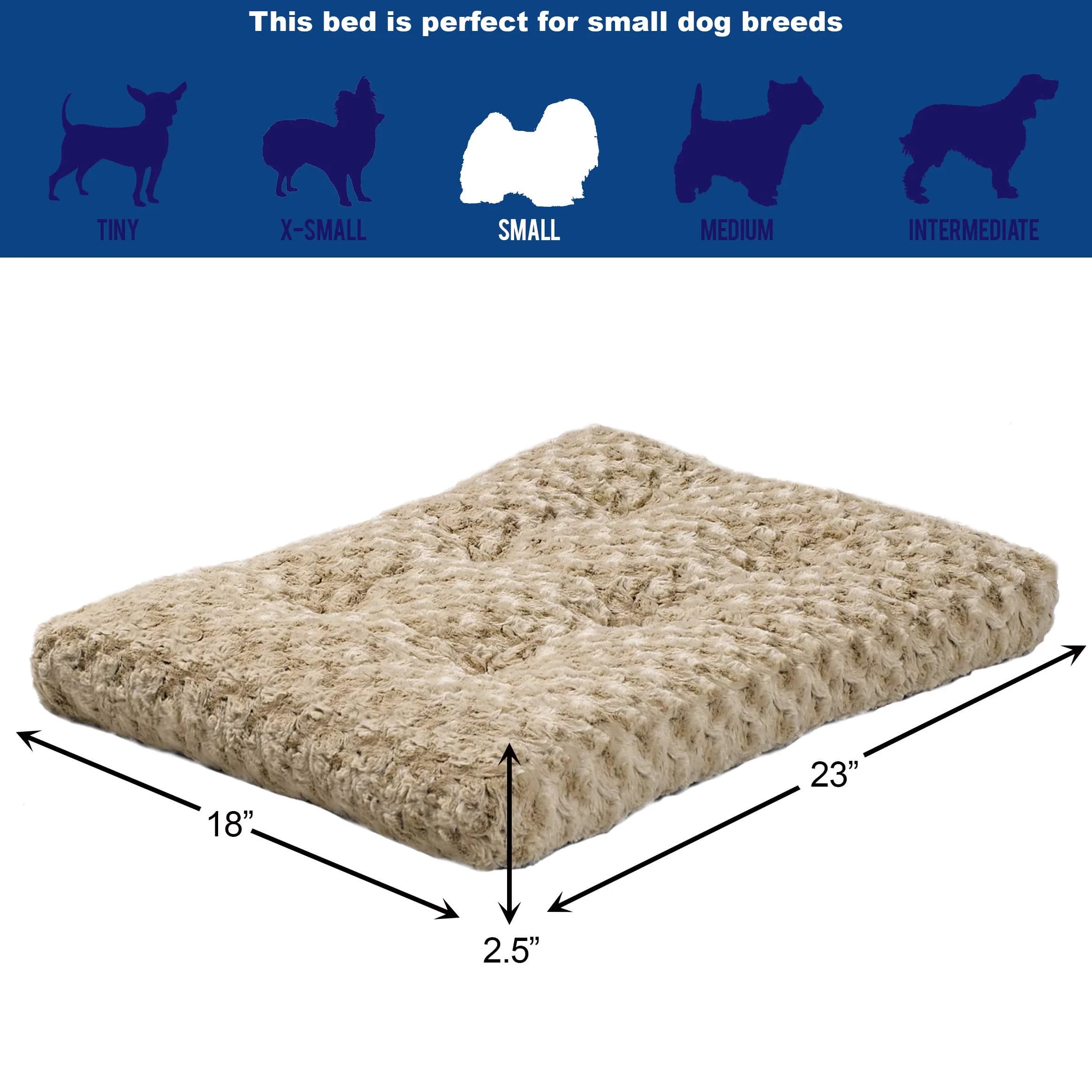 MidWest Homes for Pets Small QuietTime Deluxe Mocha Ombré Swirl Plush Pet Bed 53cm x 43cm (22 x 17 inches) | Cozy Crate Mat for Small Dogs & Cats - view 2
