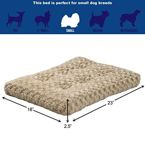 MidWest Homes for Pets Small QuietTime Deluxe Mocha Ombré Swirl Plush Pet Bed 53cm x 43cm (22 x 17 inches) | Cozy Crate Mat for Small Dogs & Cats thumbnail 2