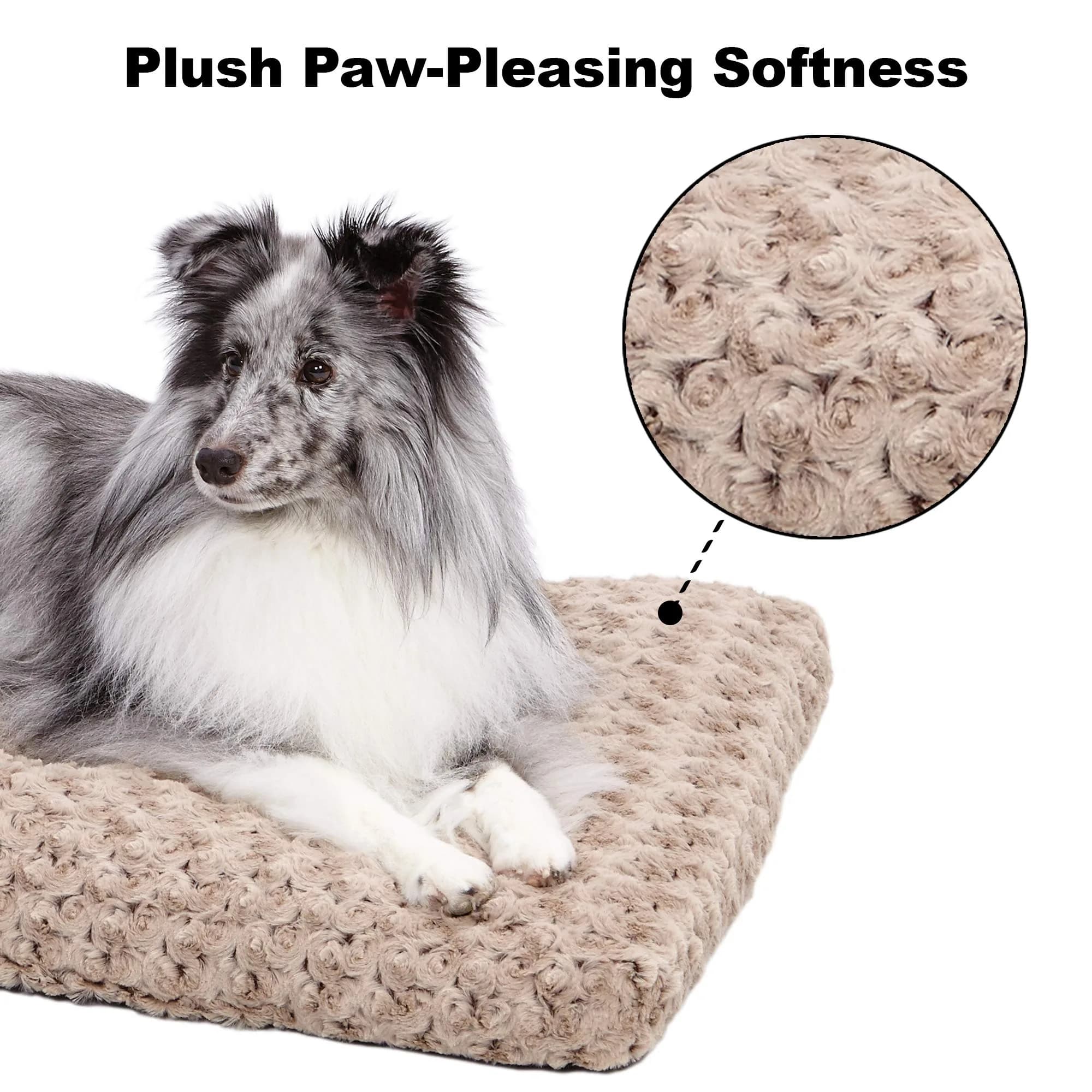 MidWest Homes for Pets Medium Mocha Ombré Swirl Plush Pet Bed 71cm x 51cm (28" x 20") | Cozy Crate Mat for Dogs & Cats - view 3