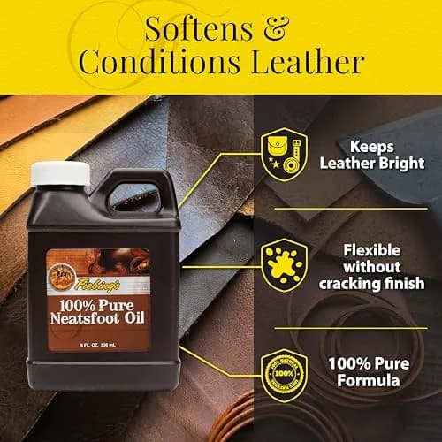 Fiebing's 100% Pure Neatsfoot Oil 237ml (8 Fl Oz) | Natural Leather Preservative for Boots, Saddles, and Shoes thumbnail 4