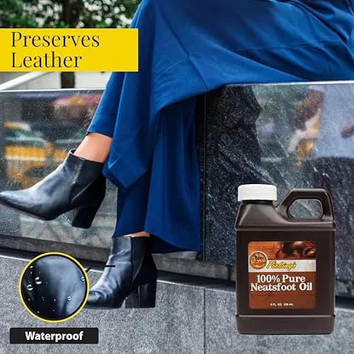 Fiebing's 100% Pure Neatsfoot Oil 237ml (8 Fl Oz) | Natural Leather Preservative for Boots, Saddles, and Shoes thumbnail 2