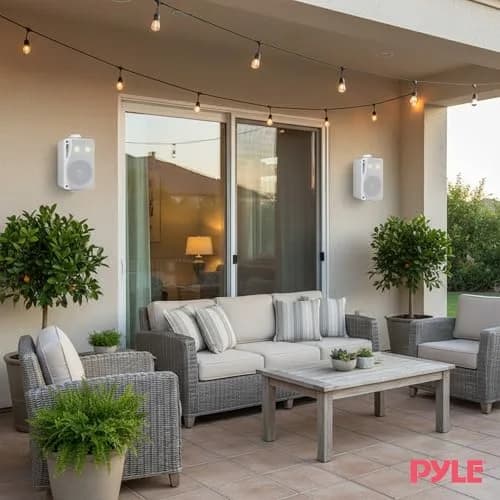 Pyle 3-Way Indoor & Outdoor Box Speaker System - 3.5" 200 Watt Wall Mount Speakers for Home, Patio, Deck, Garage, Poolside, or Studio Use - Dual Set (White) thumbnail 8