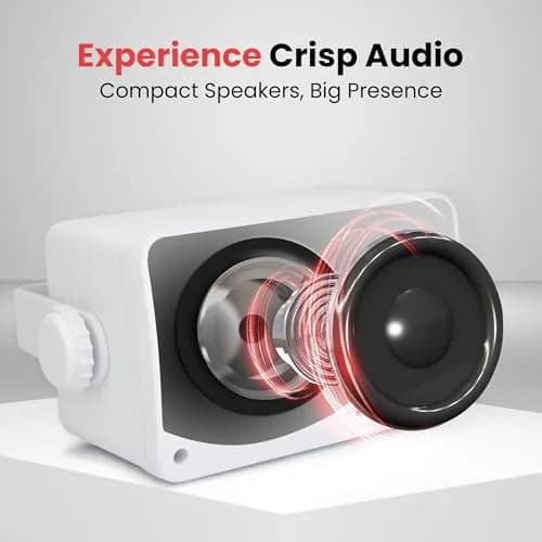Pyle 3-Way Indoor & Outdoor Box Speaker System - 3.5" 200 Watt Wall Mount Speakers for Home, Patio, Deck, Garage, Poolside, or Studio Use - Dual Set (White) thumbnail 5