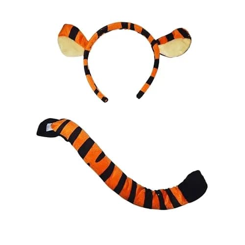 Making Believe Kids Plush Tiger Headband Ears & Tail Jungle Safari Costume Set | Child Size, Plush Material, Adjustable Waist thumbnail 3