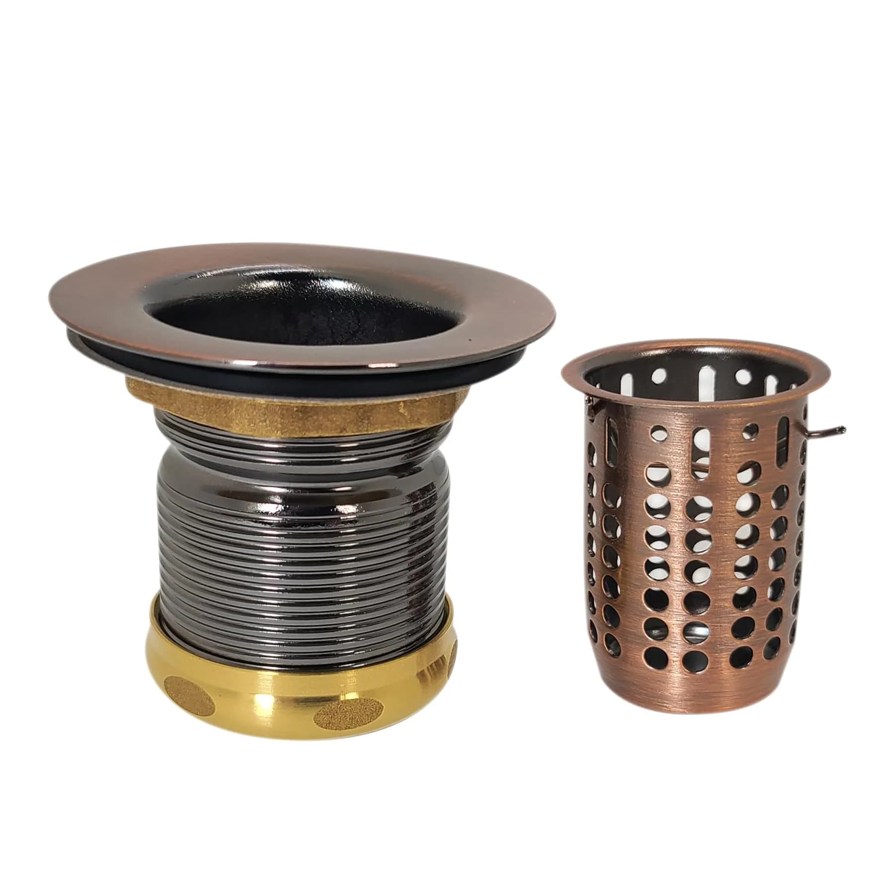 Westbrass Junior Bar and Laundry Sink Drain Assembly with Removable Strainer Basket, Antique Copper, 2.27 kg (5 lb) | Fits 2-1/4 in. Sink Opening - view 4