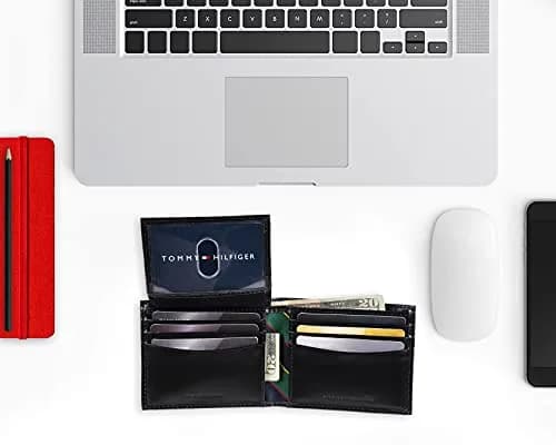 Tommy Hilfiger Slim Leather Passcase Wallet With Removable ID Window Black | 10 Card Slots, 2 Slip Pockets, 2 Money Slots thumbnail 6