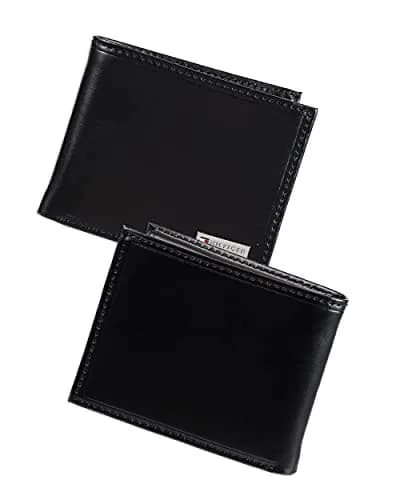 Tommy Hilfiger Slim Leather Passcase Wallet With Removable ID Window Black | 10 Card Slots, 2 Slip Pockets, 2 Money Slots thumbnail 2