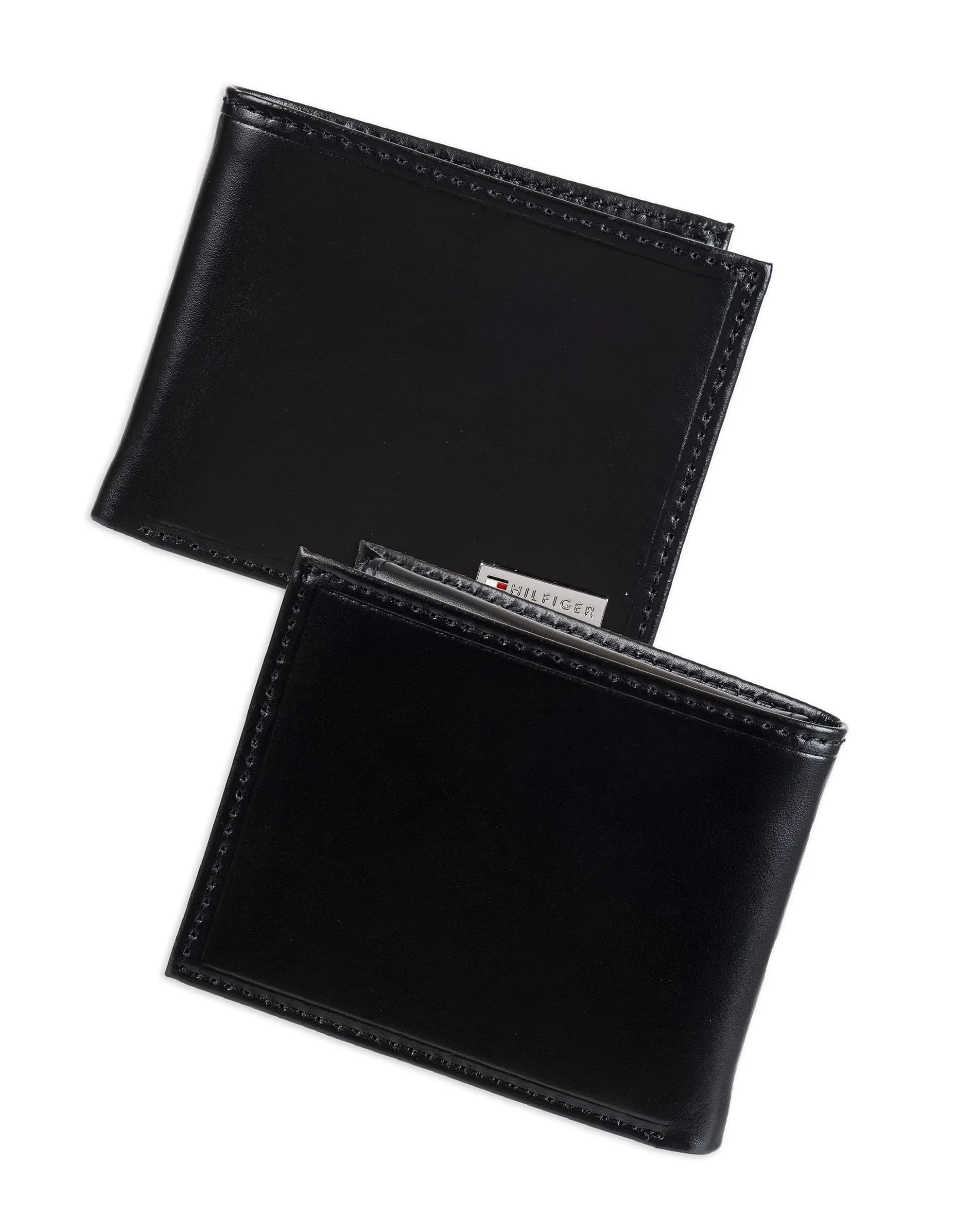 Tommy Hilfiger Slim Leather Passcase Wallet With Removable ID Window Black | 10 Card Slots, 2 Slip Pockets, 2 Money Slots - view 2