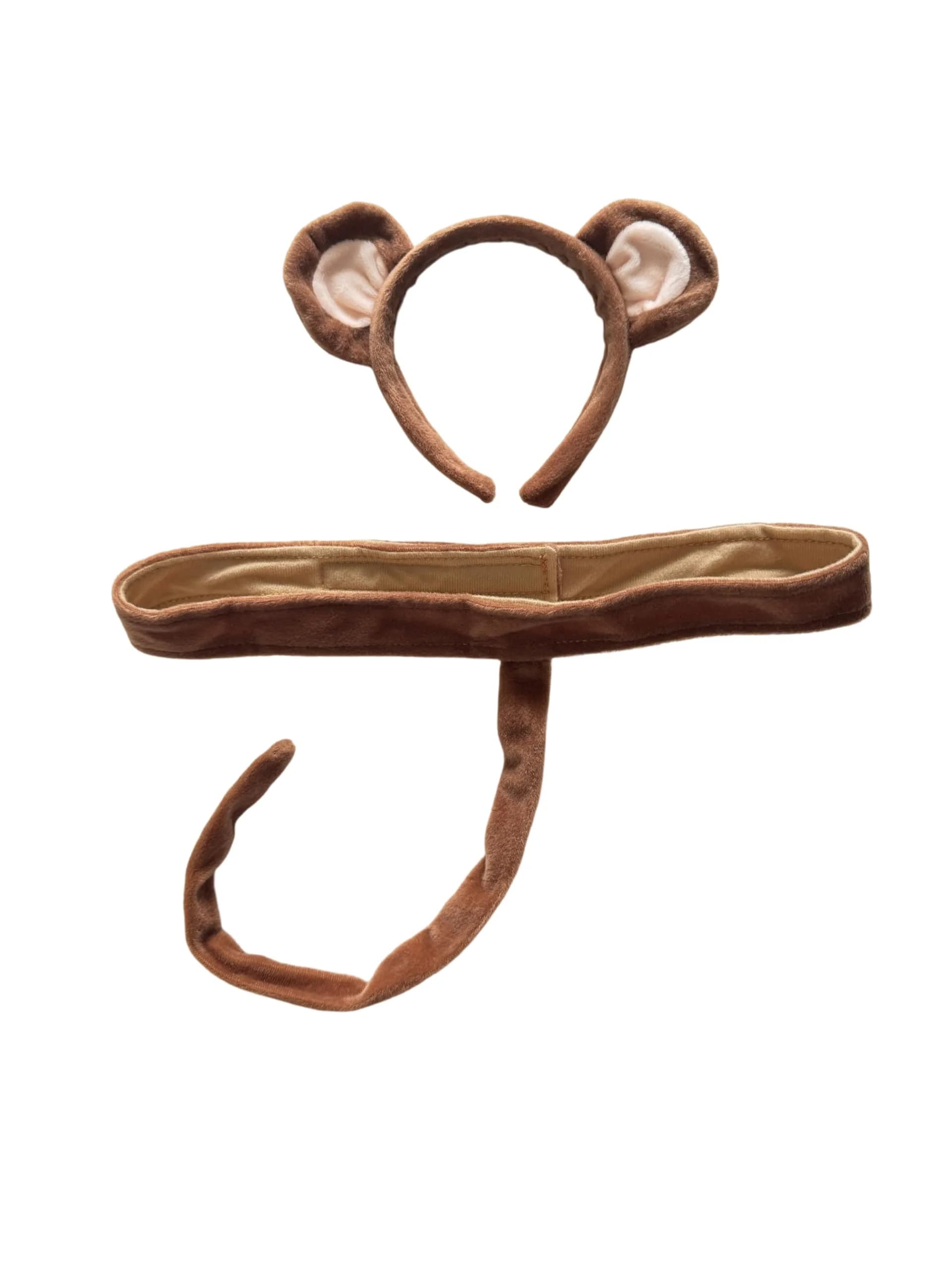 Making Believe Kids Plush Monkey Headband Ears & Tail | Safari Dressup Costume Set for Children 3+