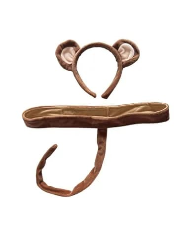 Making Believe Kids Plush Monkey Headband Ears & Tail | Safari Dressup Costume Set for Children 3+ thumbnail 1