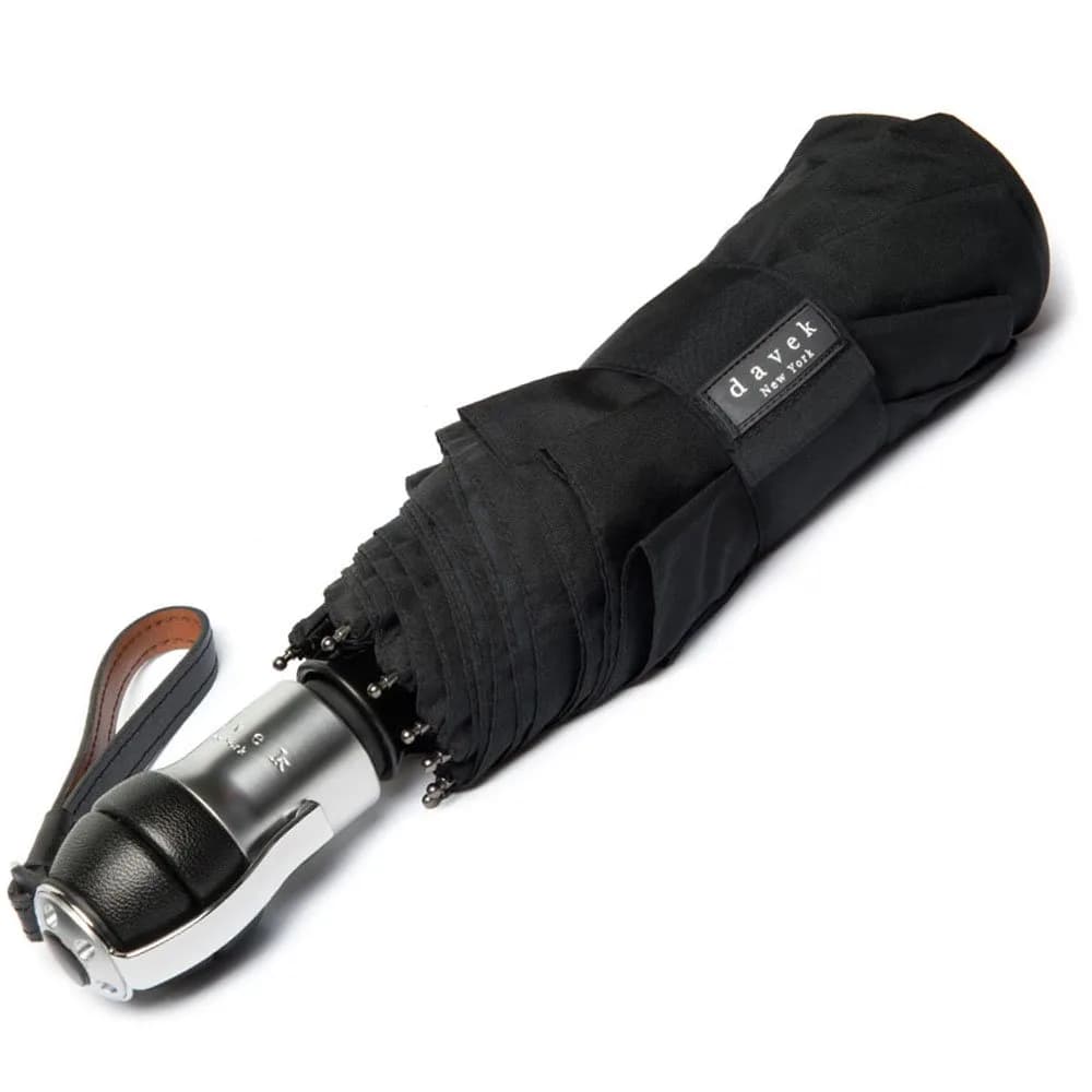 Davek Solo Umbrella (Classic Black) | Windproof Travel Umbrella with Automatic Open