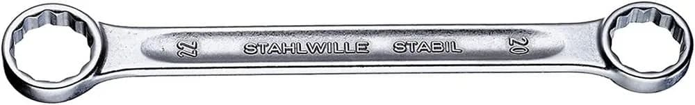 Stahlwille 27 x 32 mm Double Ended Ring Spanner | Straight Slim Heads, 320mm Length