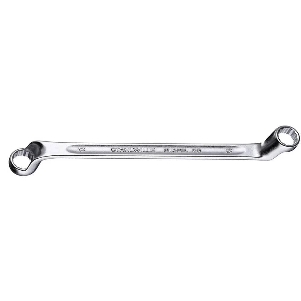 Stahlwille Double Ended Ring Spanner 18 x 19 mm | Chrome Alloy Steel, Anti-Slip Profile, German Quality — 24 x 27 mm