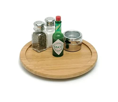 Lipper International Bamboo Wood 10" Kitchen Turntable | Rotates for Easy Access, Natural & Renewable Material (70-120 chars) thumbnail 3