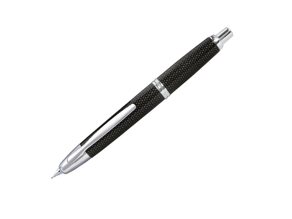 PILOT Vanishing Point Collection Refillable & Retractable Fountain Pen, Red Barrel with Gold Accents, Blue Ink, Medium Nib — Black Carbonesque/Rhodium
