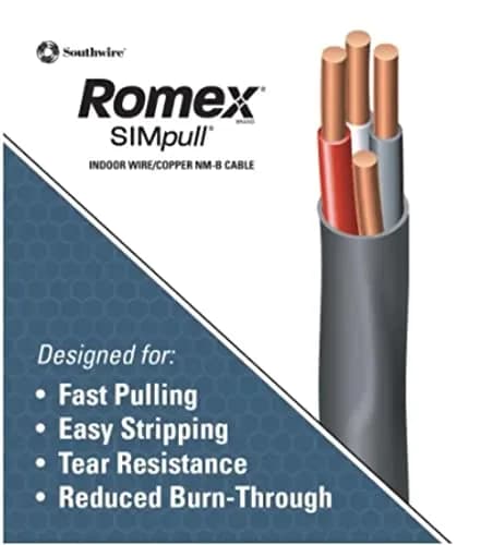 Southwire 63950002 125ft. 6 Gauge 3 Conductor NM-B Cable Black | Indoor Nonmetallic Sheathed Copper Wire thumbnail 3