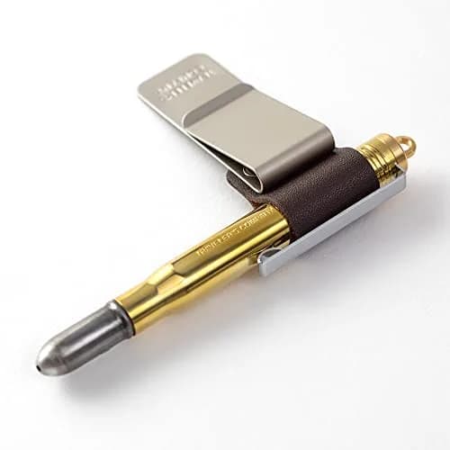 Midori Traveler's Notebook Pen Holder M Brown | Clip-on Leather Organizer for Pens up to 12mm thumbnail 4