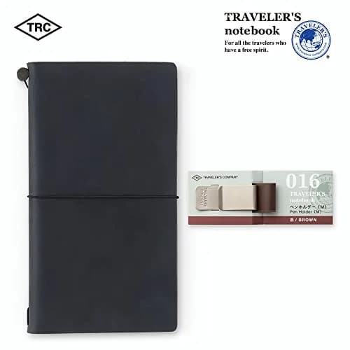 Midori Traveler's Notebook Pen Holder M Brown | Clip-on Leather Organizer for Pens up to 12mm thumbnail 6