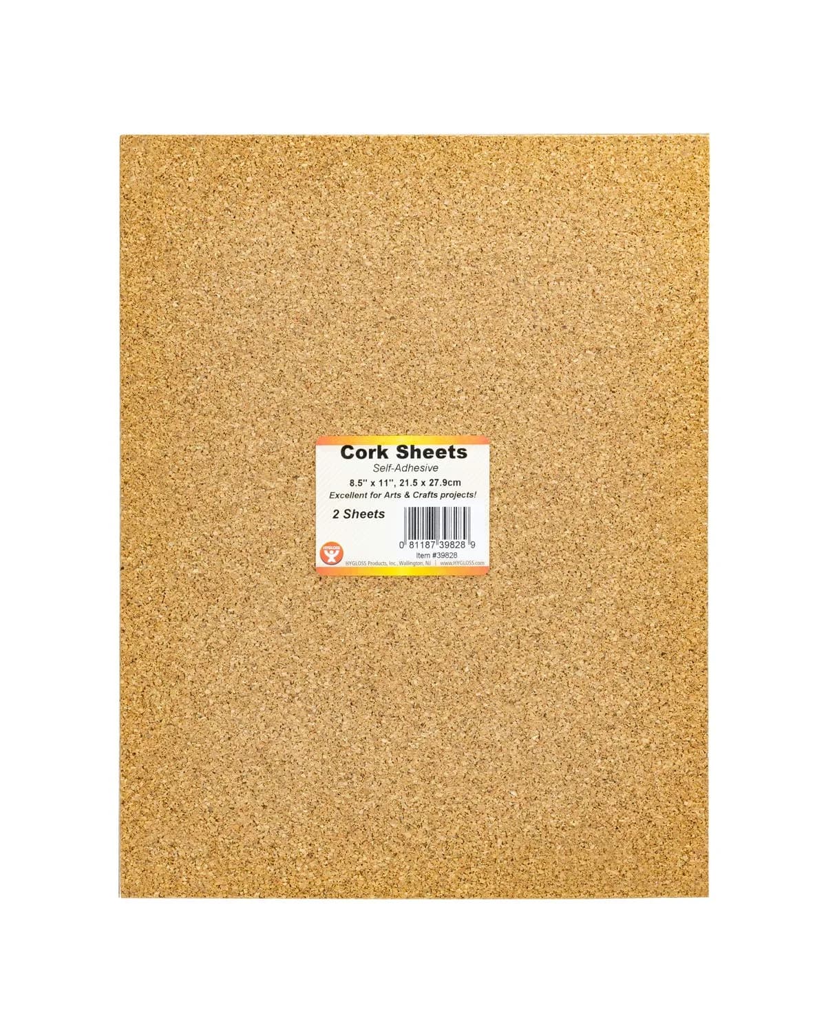 Hygloss Self-Adhesive Cork Sheets 2 mm Thick 21.6 x 27.9 cm (8.5 x 11 Inches) | Cut-to-Size for Crafts & Floor Protection - view 2