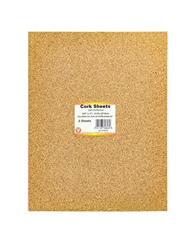 Hygloss Self-Adhesive Cork Sheets 2 mm Thick 21.6 x 27.9 cm (8.5 x 11 Inches) | Cut-to-Size for Crafts & Floor Protection thumbnail 2