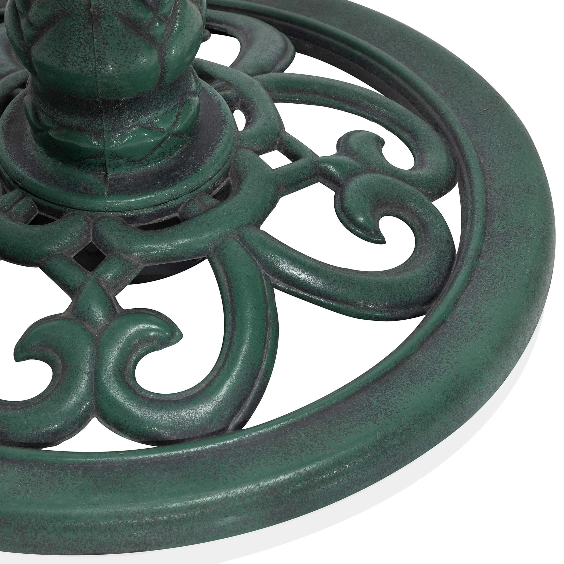 Alpine Corporation Aged Green Pedestal Birdbath with Scrollwork 28" Tall | Attracts Birds Safely - view 8