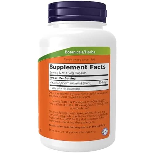 NOW Maca 500 mg Unisex Reproductive Health 250 Veg Caps | Supports Energy & Well-Being thumbnail 2