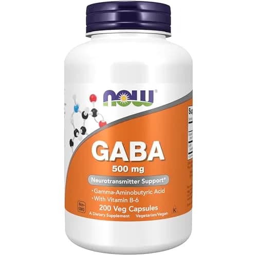 NOW Foods GABA 500 mg Veg Capsules 200 Count | Neurotransmitter Support for Relaxation thumbnail 1