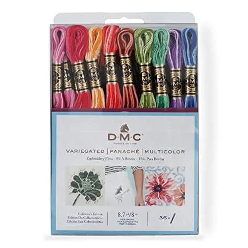 DMC Variegated Embroidery Floss Pack - 36 Skeins (8.7 Yards Each) | 310+ Total Yards for Detailed Needlework thumbnail 1