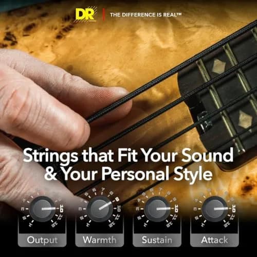DR Strings BLACK BEAUTIES Coated Steel Bass Strings (40-120) — 5 Strings, Long-Lasting Tone & Bold Style thumbnail 5