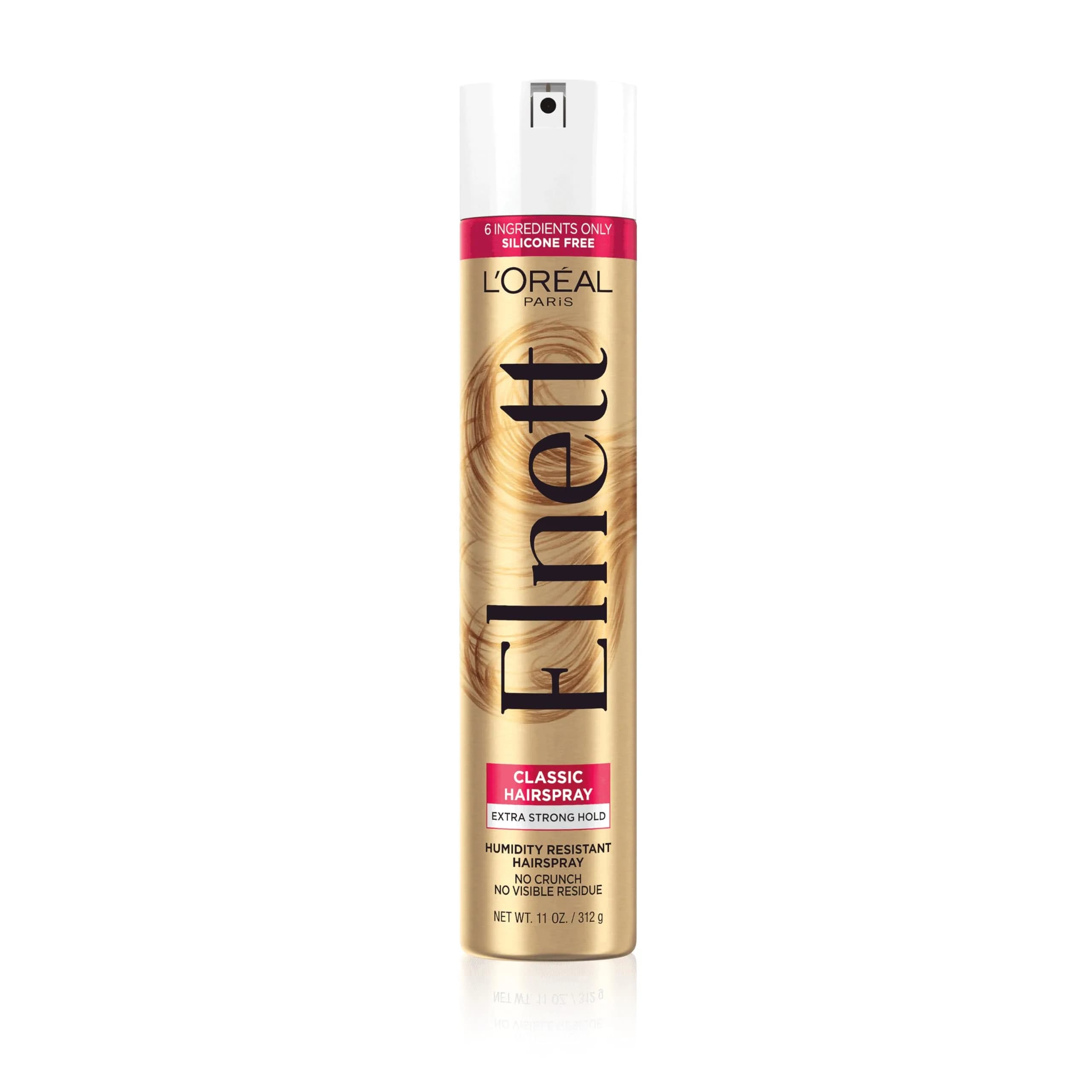 L'Oreal Paris Elnett Satin Precious Oils Hairspray 312 g (11 oz) | Extra Strong Hold, Humidity Resistant — 11 Ounce / Color Treated Hair