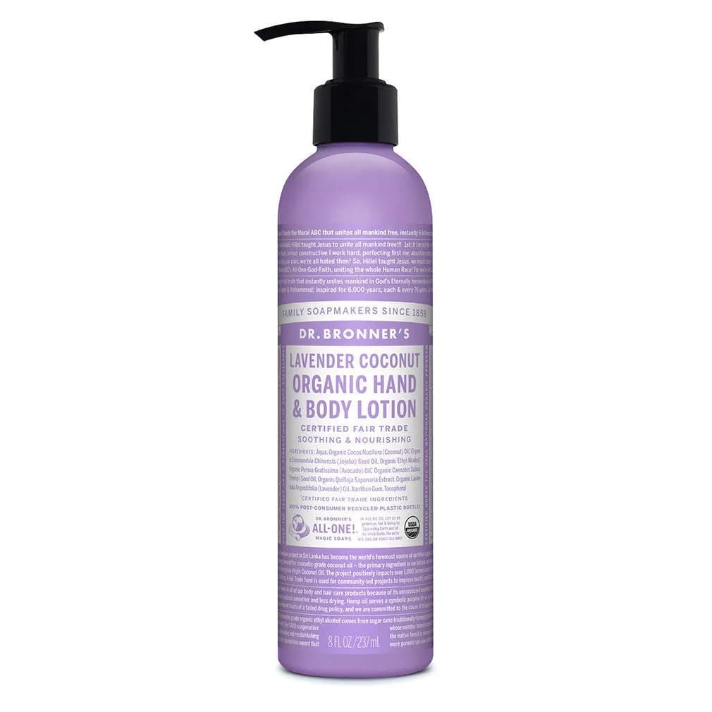 Dr. Bronner's Organic Lotion Lavender Coconut 236ml (8 Fl Oz) | USDA Organic & Fair Trade Certified - main product image