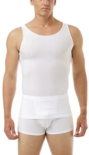 Underworks Microfiber Compression Tank Small White | Breathable, Slimming & Made in USA thumbnail 1