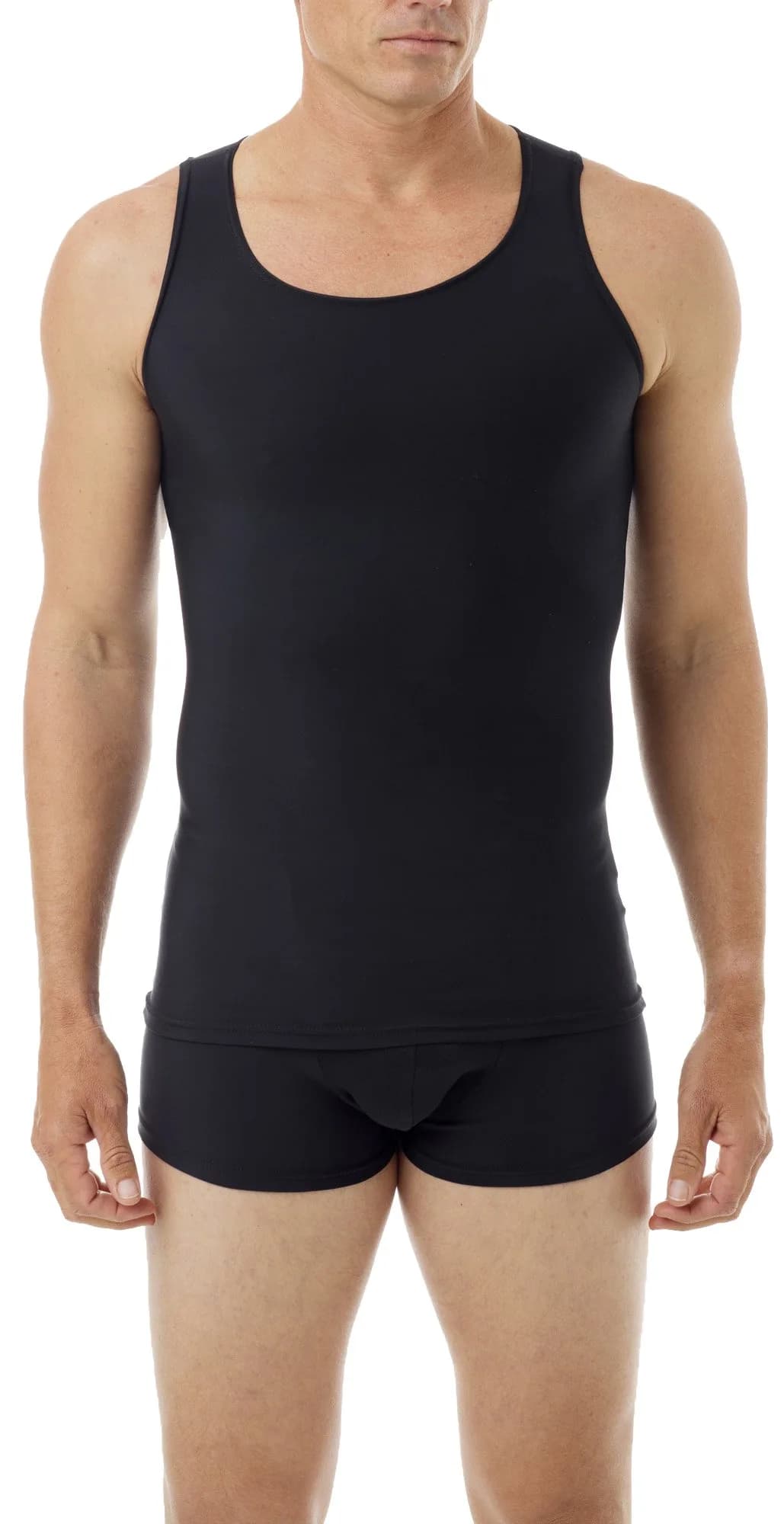 Underworks Mens Microfiber Compression Tank, Small, Black | UPF 50 UV Protection & Breathable Fit