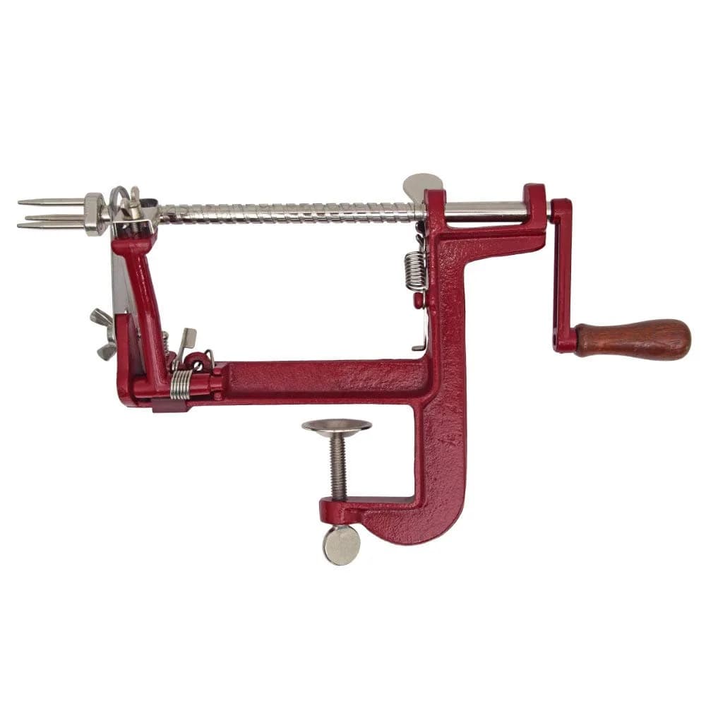 Johnny Apple Peeler Heavy Duty Cast Iron Apple Peeler with Stainless Steel Blades & Clamp Base | Peel, Slice & Core — Cast Iron Clamp Base