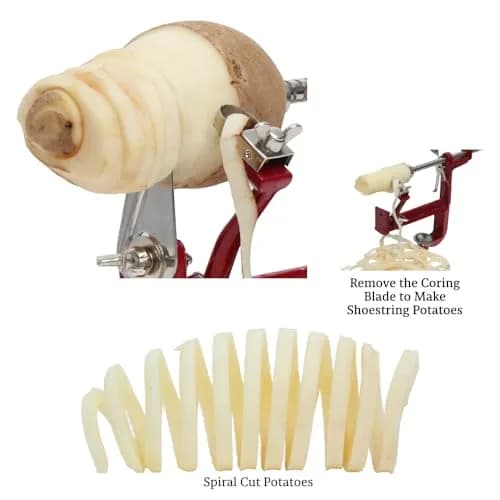 Johnny Apple Peeler Heavy Duty Cast Iron Apple Peeler with Stainless Steel Blades & Clamp Base | Peel, Slice & Core thumbnail 4