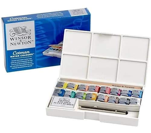 Winsor & Newton Cotman Watercolor Paint Set 16 Half Pans | Artist Grade Watercolors for Beginners thumbnail 3