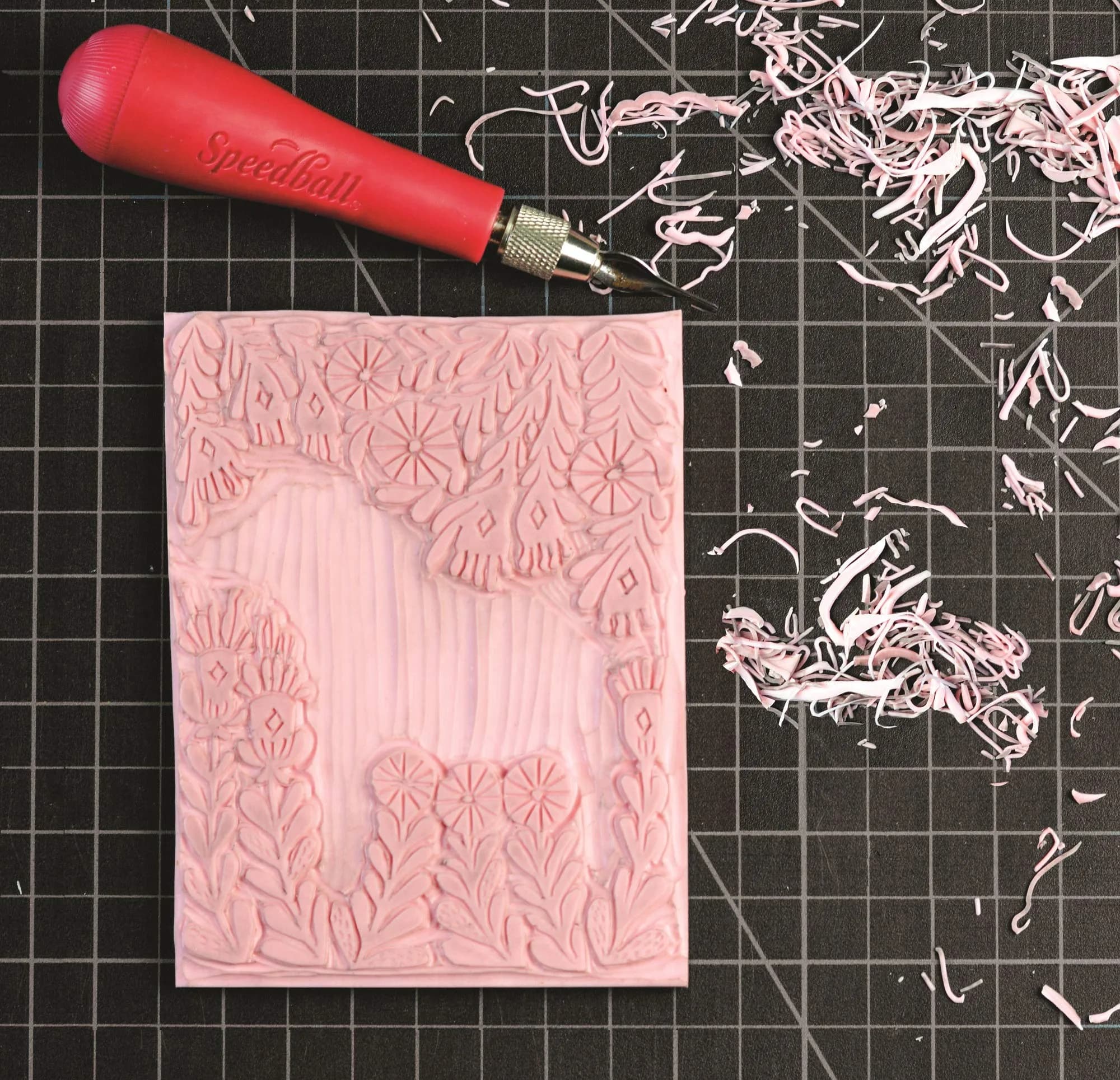 Speedball Speedy Carve Block 6 x 12 inch Pink | Easy Carving for Custom Stamps - view 2