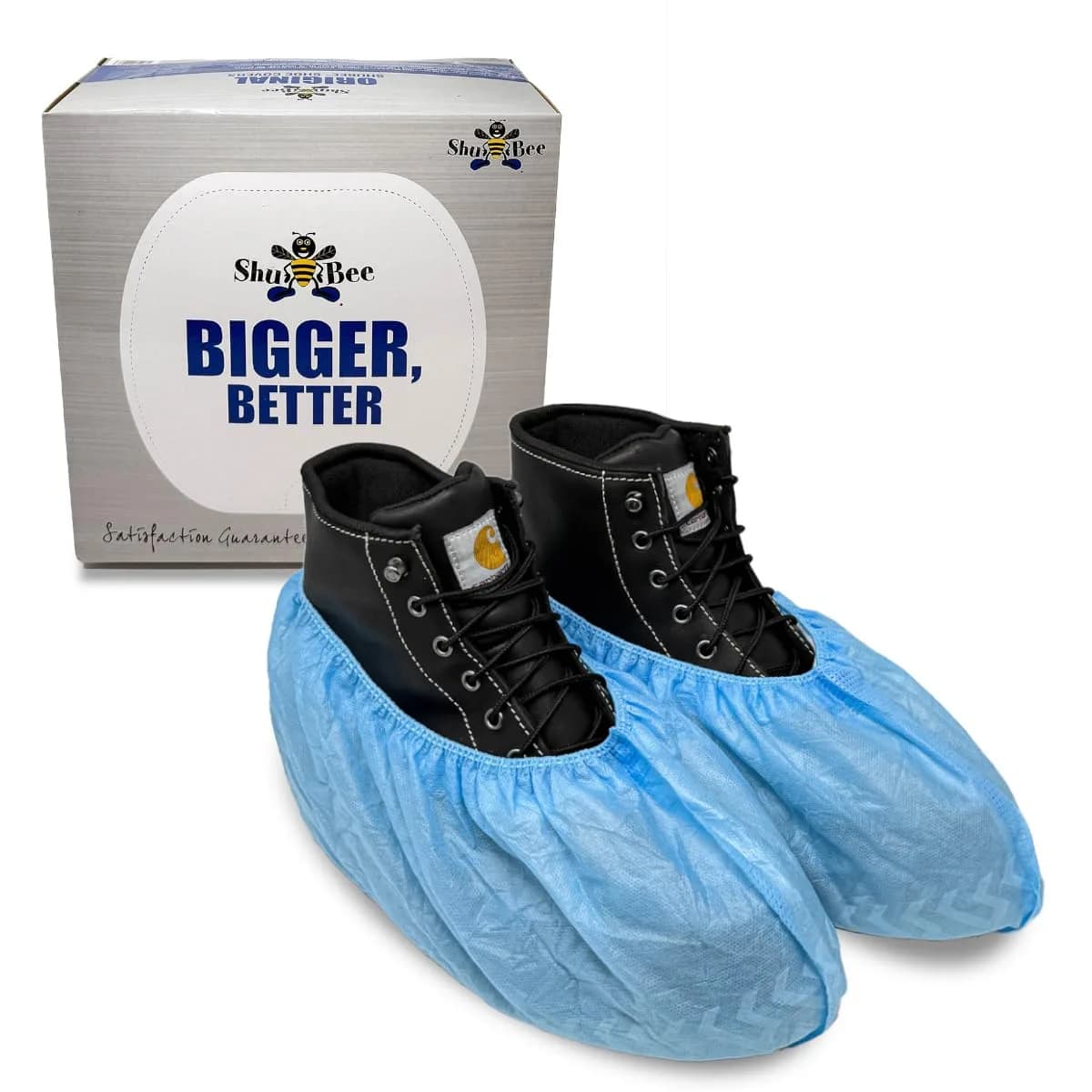 ShuBee Extra-Large Disposable Shoe Covers | Durable & Thick, 50 Pairs — Light Blue