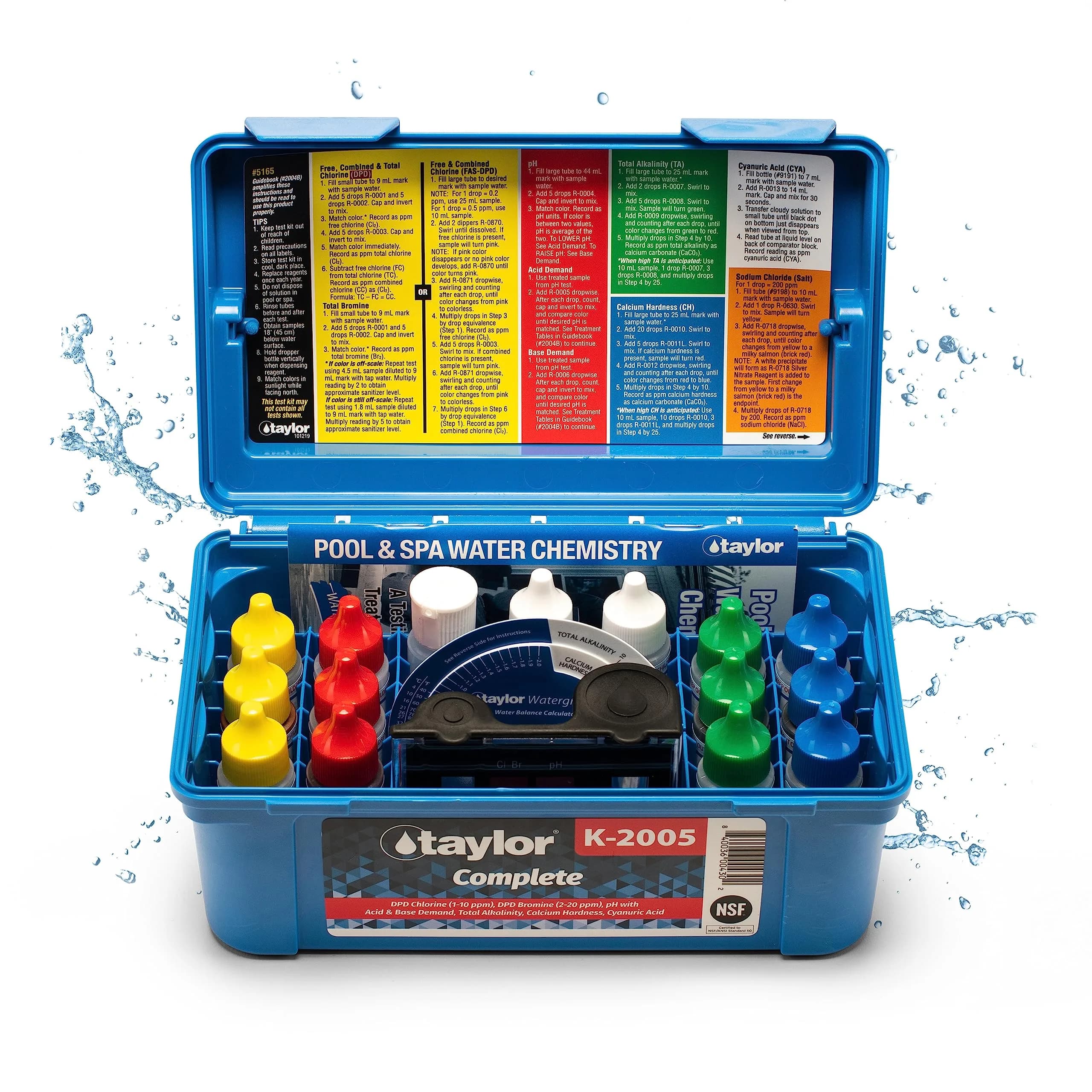 Taylor Technologies K-2005 DPD 9-in-1 Pool Test Kit | Accurate Water Chemistry Testing — color