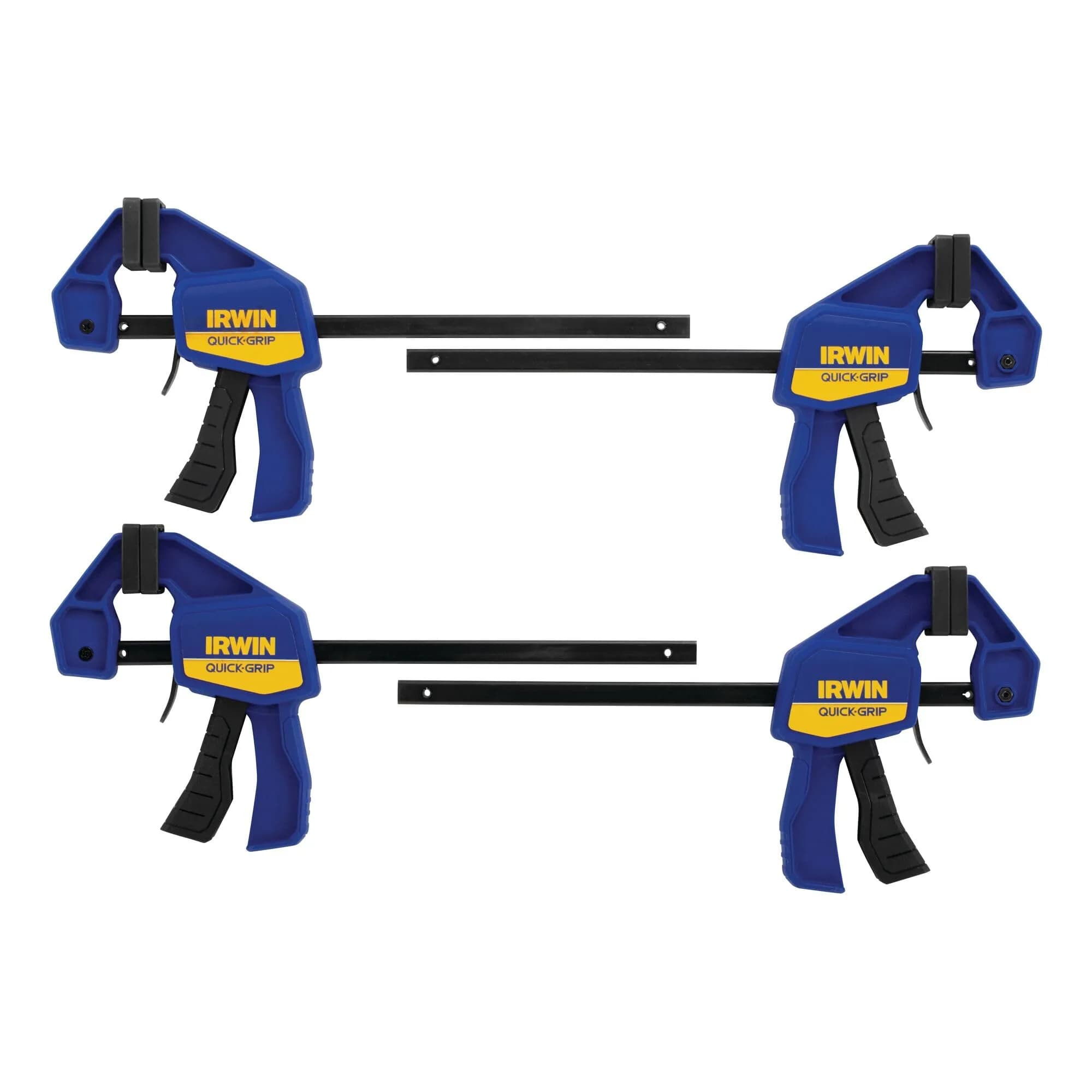 IRWIN Quick-Grip 1964758 One-Handed Mini Bar Clamp 4 Pack, 6 inch (15.24 cm) | Secure Woodworking Hold - main product image