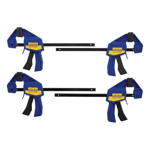 IRWIN Quick-Grip 1964758 One-Handed Mini Bar Clamp 4 Pack, 6 inch (15.24 cm) | Secure Woodworking Hold thumbnail 1