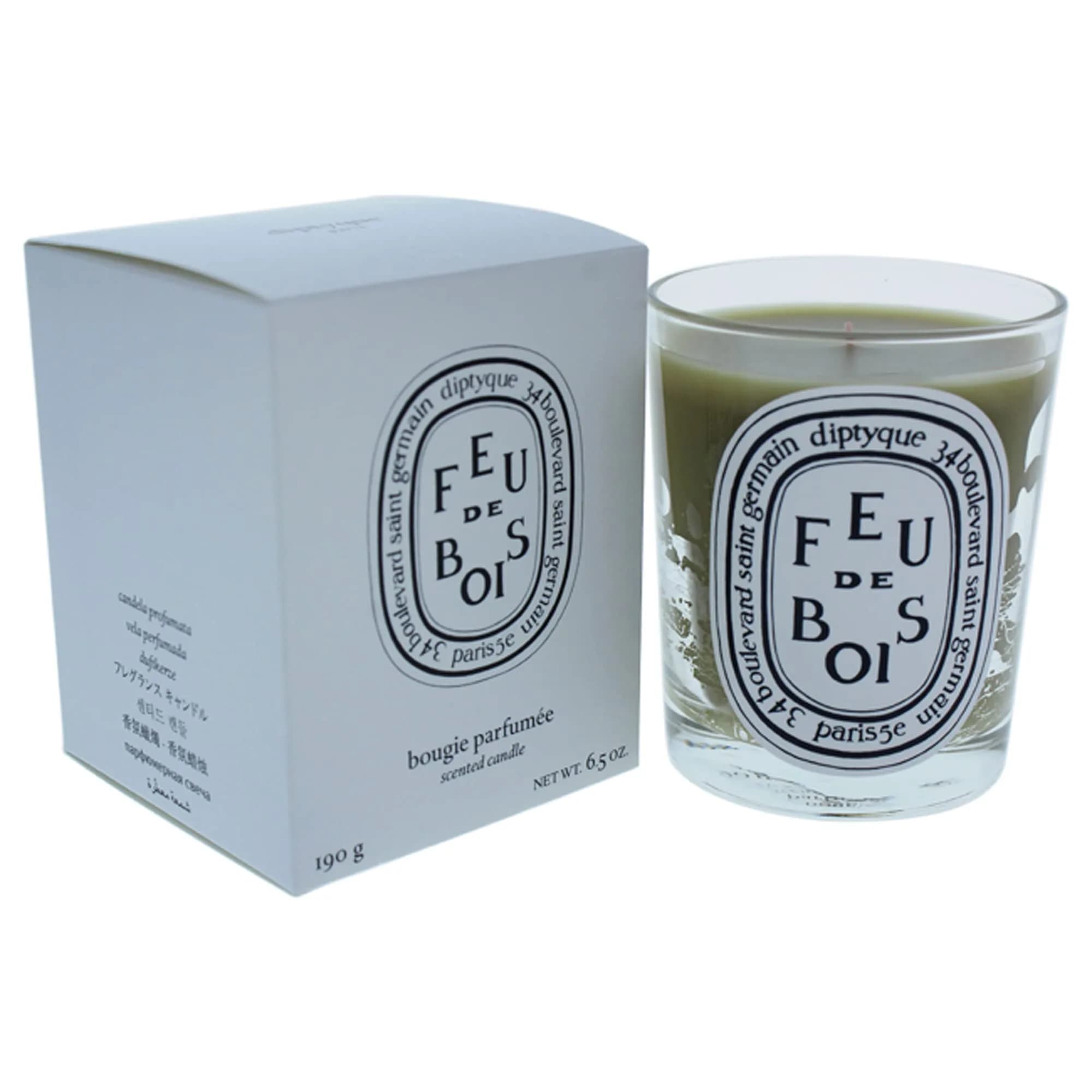 Diptyque Feu de bois Candle, 6.5 oz, Red, 3.5" Tall x 3" Diameter | Woody Fireplace Fragrance