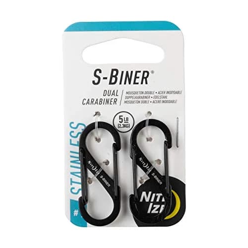 Nite Ize S-Biner Dual Carabiner Stainless Steel Size 1 Black 2-Pack | Secure Dual Gate Clip for Keys & Gear thumbnail 1